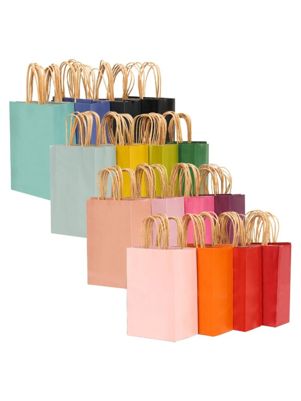 16 Pack Medium Paper Gift Bags with Handles Party Favor Kraft Bags